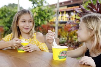 girls eating at dole pineapple plantation